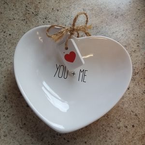 Jewelry Bowl Ceramic, YOU+ME, heart Shaped